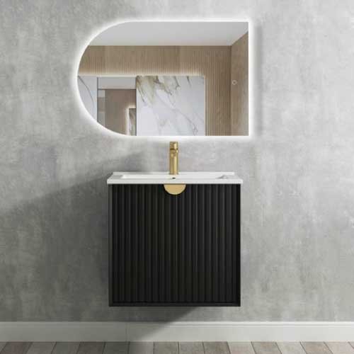 Marlo Matte Black 600x460x550 Wall Hung Vanity