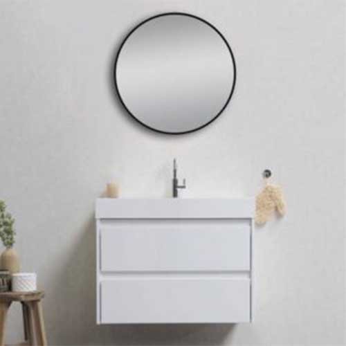 MATTE BLACK FRAMED ROUND MIRROR 600 700 800 MM 1