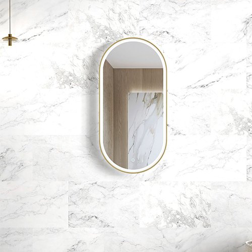 NOOSA FRAMED LED MIRROR GOLD 1