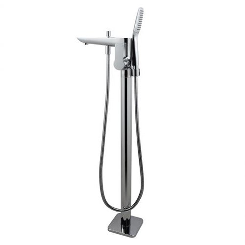 Chrome Floor Standing Mixer With Diverter