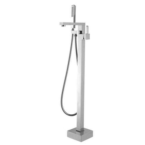 Square Brushed Nickel Freestanding Bath