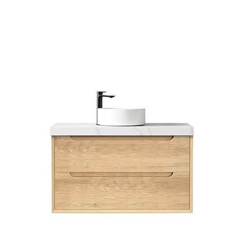Natural Oak Byron Wall Hung Vanity 900mm
