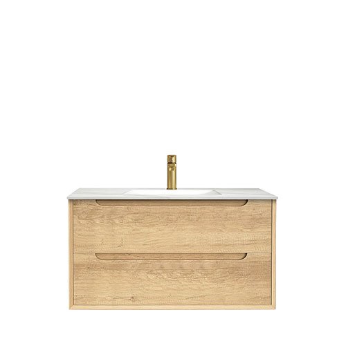 Natural Oak Byron Wall Hung Vanity 900mm