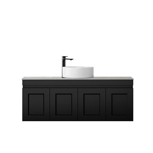 Satin Black Hampton Mark II Wall Hung Vanity 1200mm - Cabinet Only