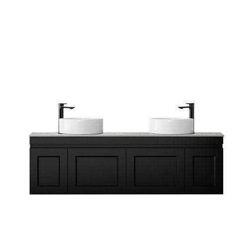 Satin Black Hampton Mark II Wall Hung Vanity 1500mm - Cabinet Only