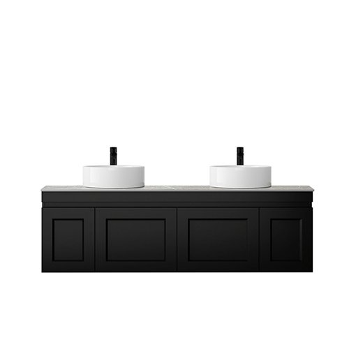 Satin Black Hampton Mark II Wall Hung Vanity 1500mm - Cabinet Only