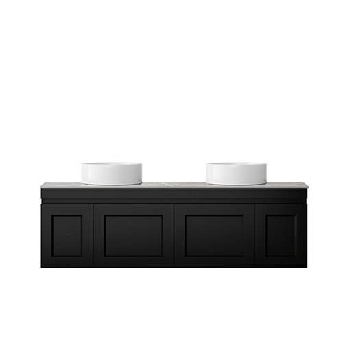 Satin Black Hampton Mark II Wall Hung Vanity 1500mm - Cabinet Only