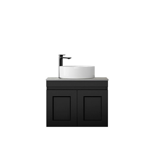 Satin Black Hampton Mark II Wall Hung Vanity 600mm - Cabinet Only