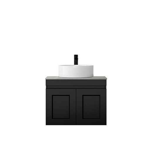 Satin Black Hampton Mark II Wall Hung Vanity 600mm - Cabinet Only