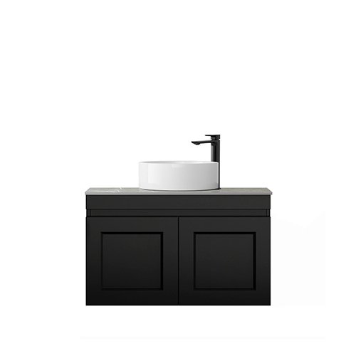 Satin Black Hampton Mark II Wall Hung Vanity 750mm