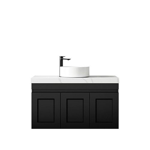 Satin Black Hampton Mark II Wall Hung Vanity 900mm