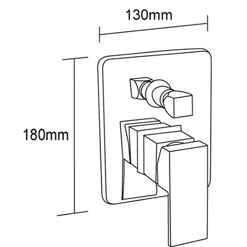 BLAZE Black Shower/Bath Mixer Diverter Capital Tiles