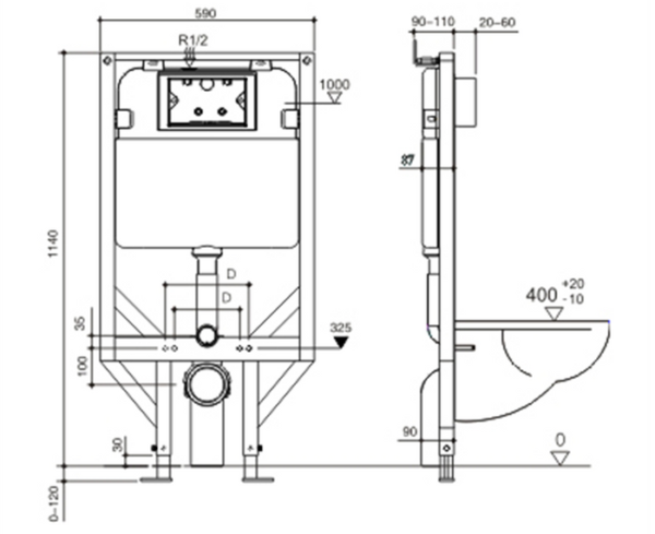 Alpha R&T Inwall Wall Hung Cistern1