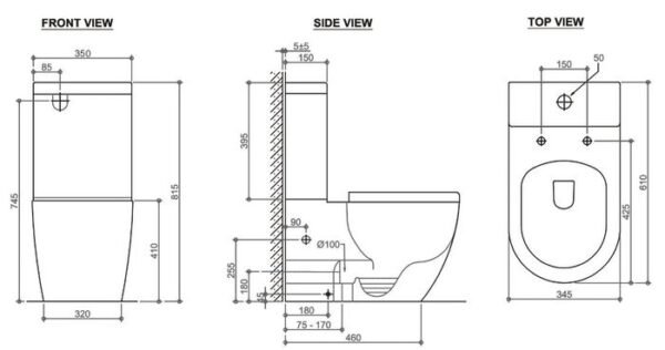 DELUSO RIMLESS TOILET SET