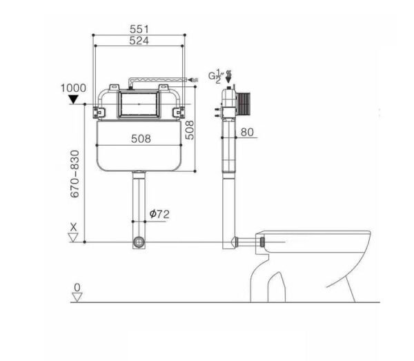 R&T Inwall Floorstanding Cistern1