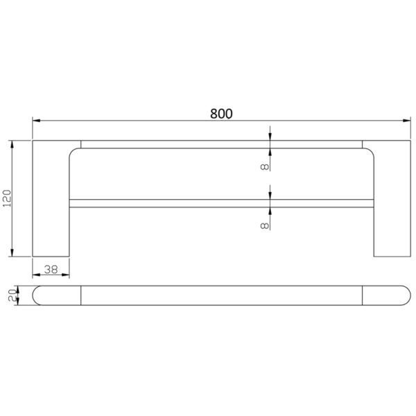 Cora Double Towel Rail 800mm