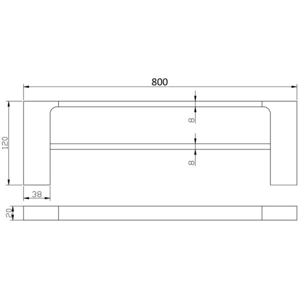 Eden Double Towel Rail 800mm