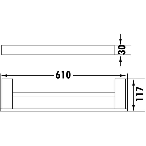 Rosa Double Towel Rail 610mm