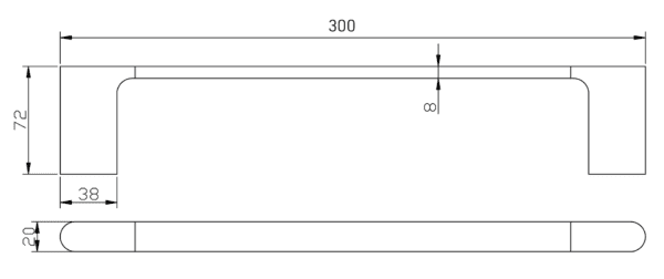 Cora Single Towel Rail 300mm