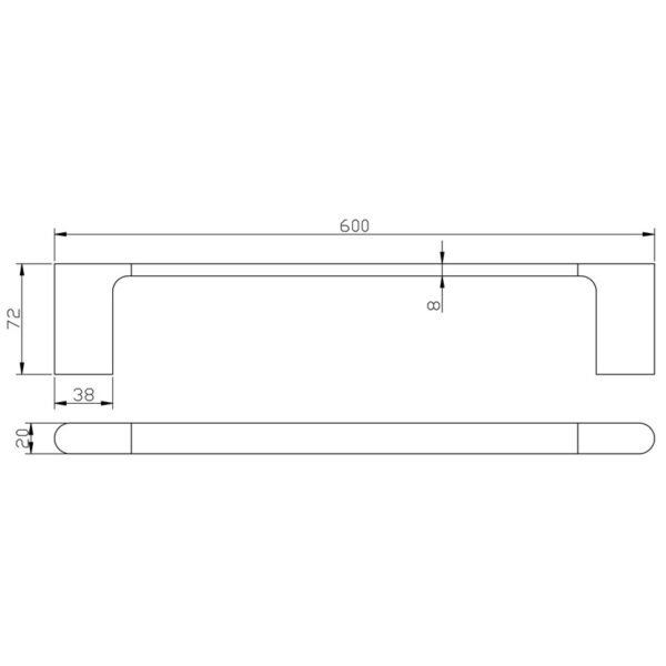 Cora Single Towel Rail 600mm