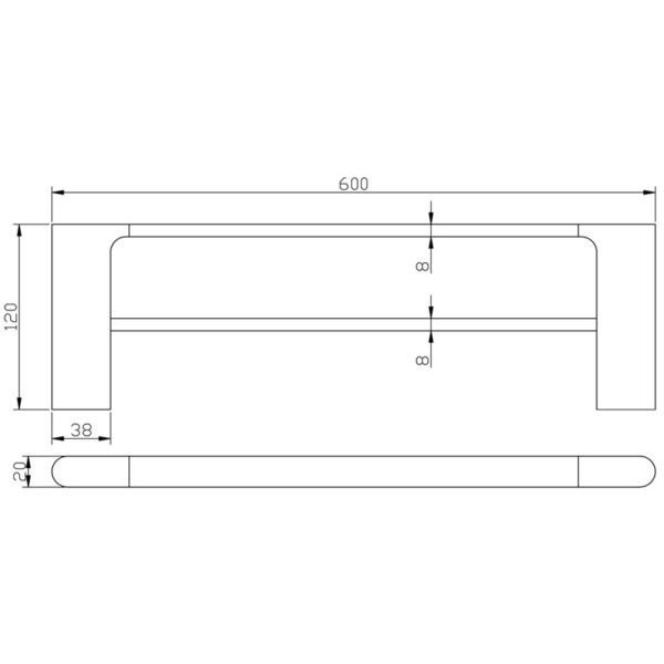 Cora Double Towel Rail 600mm