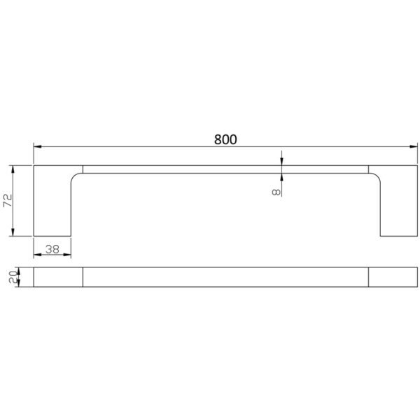 Eden Single Towel Rail 800mm