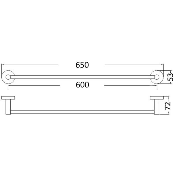 Otus Single Towel Rail 600mm