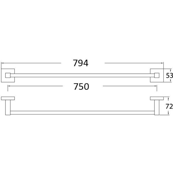 Sara Single Towel Rail