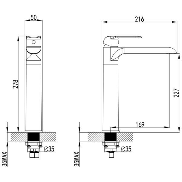 Ikon/Kara High Rise Basin Mixer