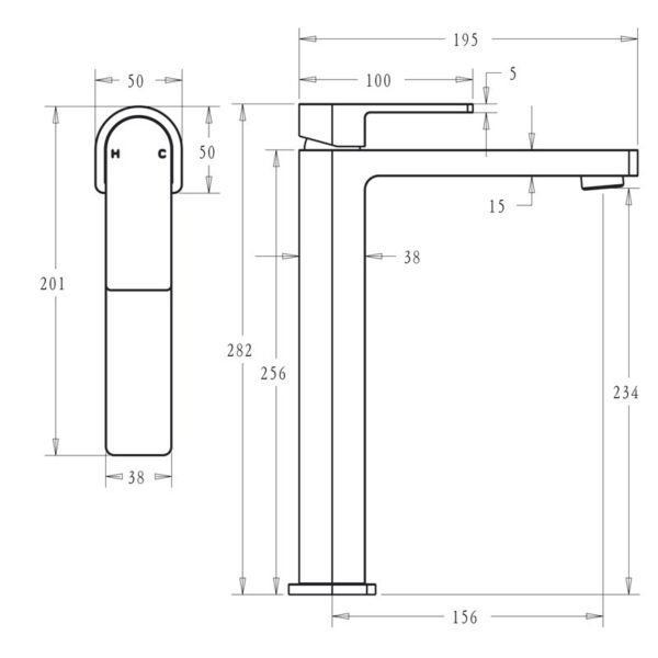 Ikon/Flores High Rise Basin Mixer