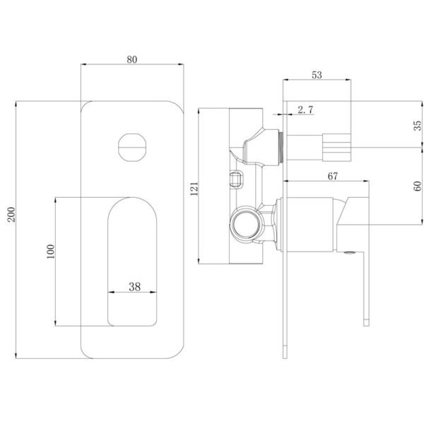 Ikon/Flores Wall Mixer With Diverter