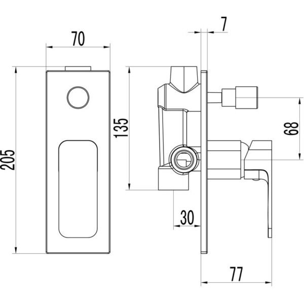 Ikon/Seto Wall Basin Mixer With Diverter