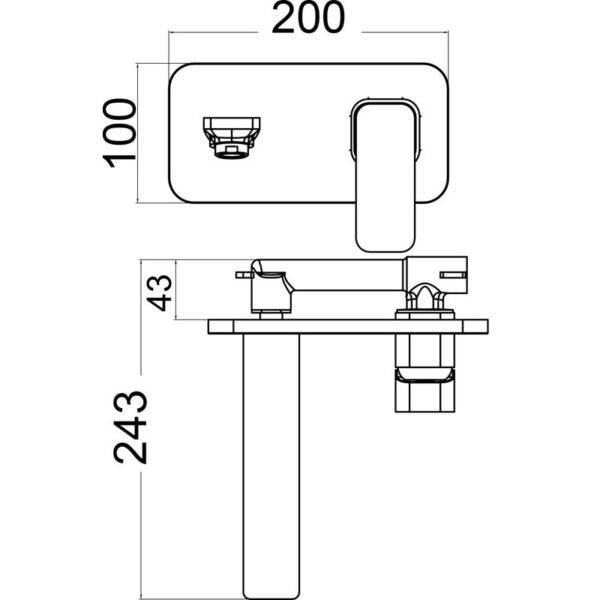 Ikon/Seto Wall Basin Mixer With Spout C