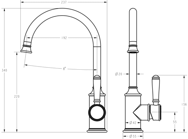 Ikon/Clasico Gooseneck Sink Mixer