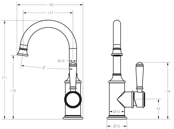 Ikon/Clasico Gooseneck Basin Mixer