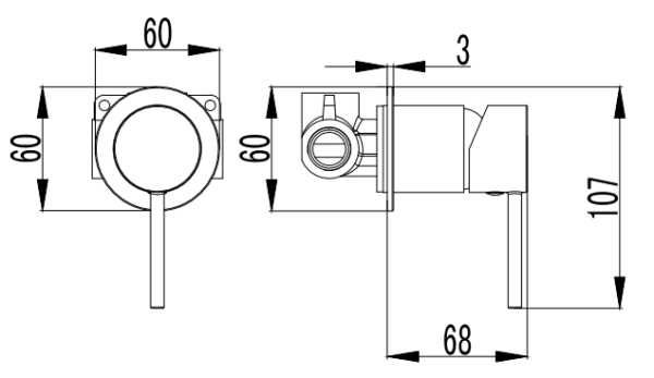 Ikon-Hali Wall Mixer With 60mm Cover Plate