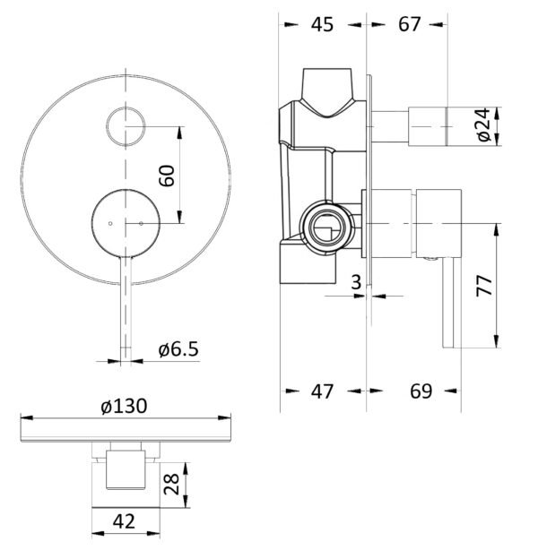 Ikon/Hali Wall Mixer/ Divt C