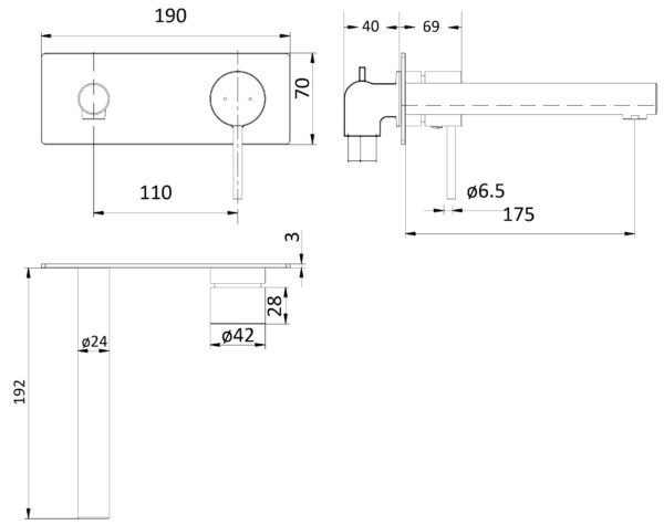 Ikon/Hali Wall Basin Mixer With Spout