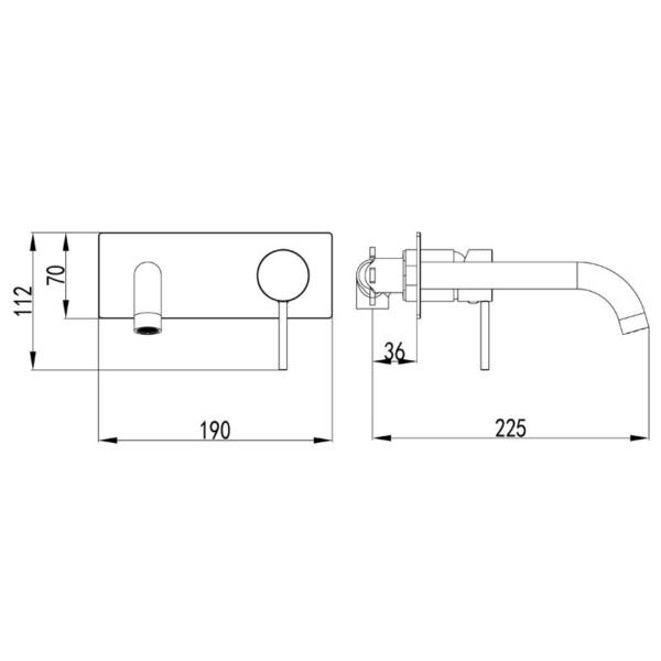 Ikon/Hali Wall Basin Mixer With Spout - II