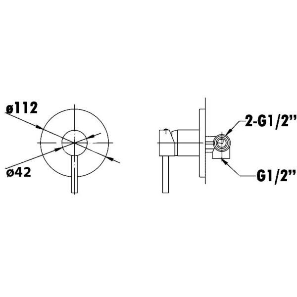 Otus Pin Handle Round Wall Mixer