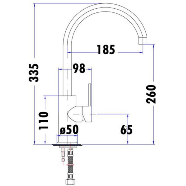 Otus Pin Handle Goodseneck Sink Mixer