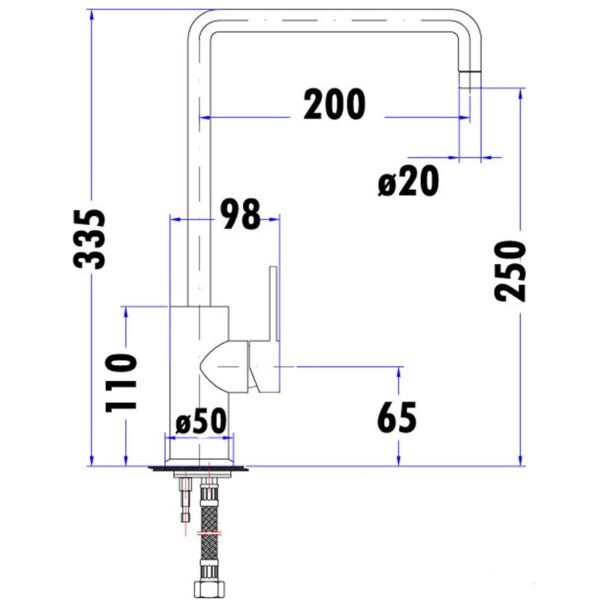 Otus Pin Handle High Rise Sink Mixer