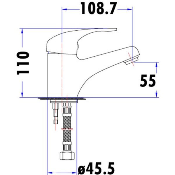 Ruby Basin Mixer With 35mm Cartridge