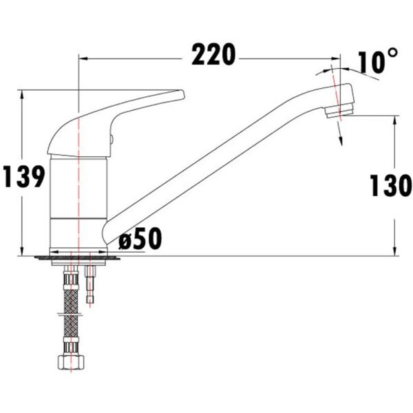 Mina Hollow - Out Handle Sink Mixer