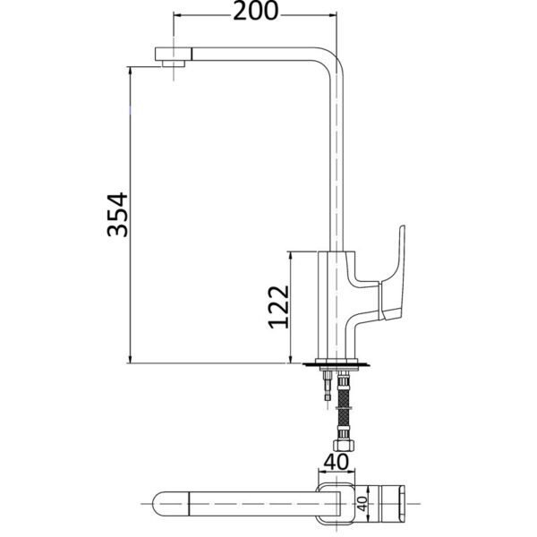 Eden Soft Square Sink Mixer