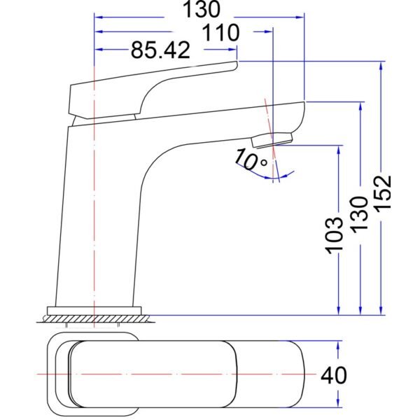 Eden Soft Square Basin Mixer