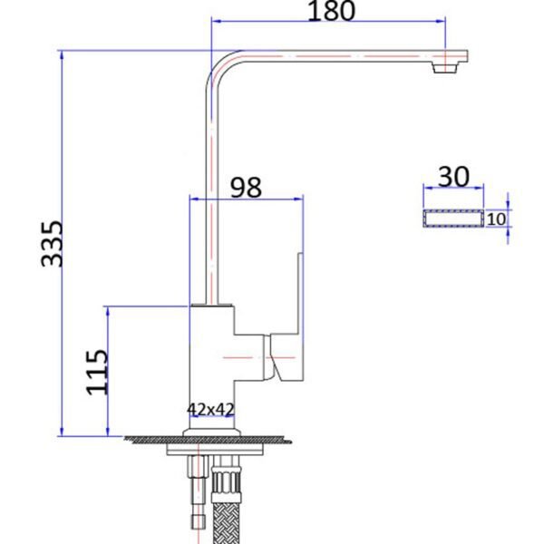 Rosa Square Sink Mixer