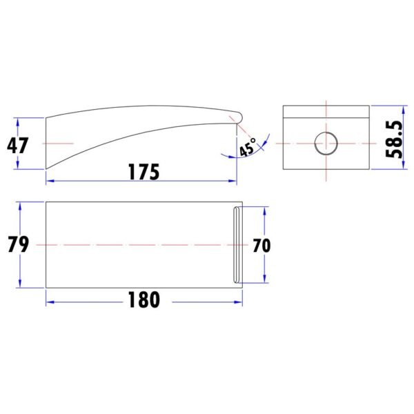 Square Curved Bath Spout