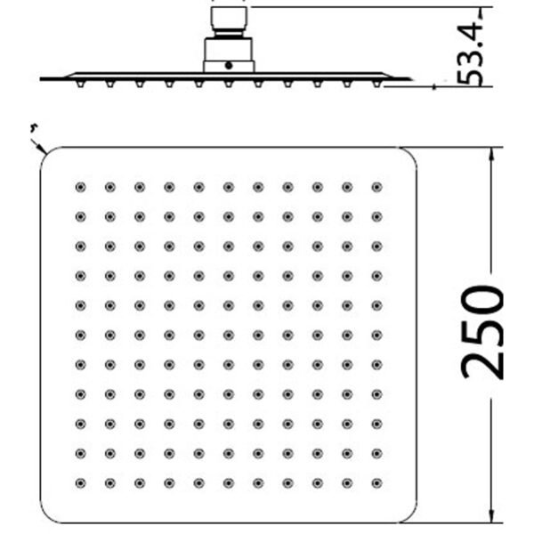 Nova Square SS Shower Head 250mm