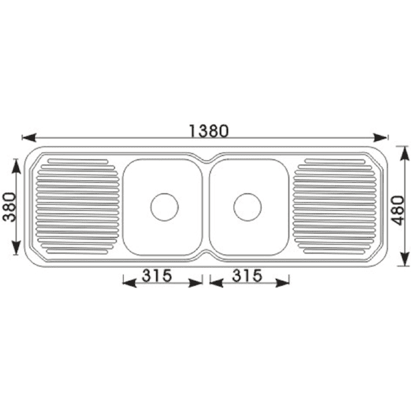 Cora Double Bowls & Double Drainers Kitchen Sink